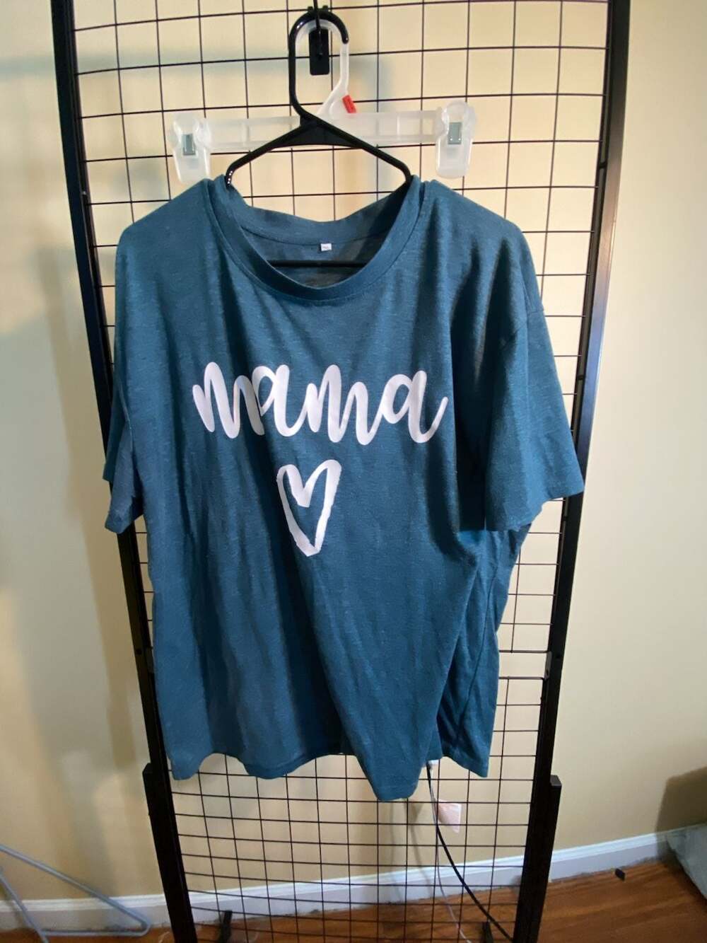 Unbranded Cursive Mama Heart Graphic T-Shirt Blue 2XL